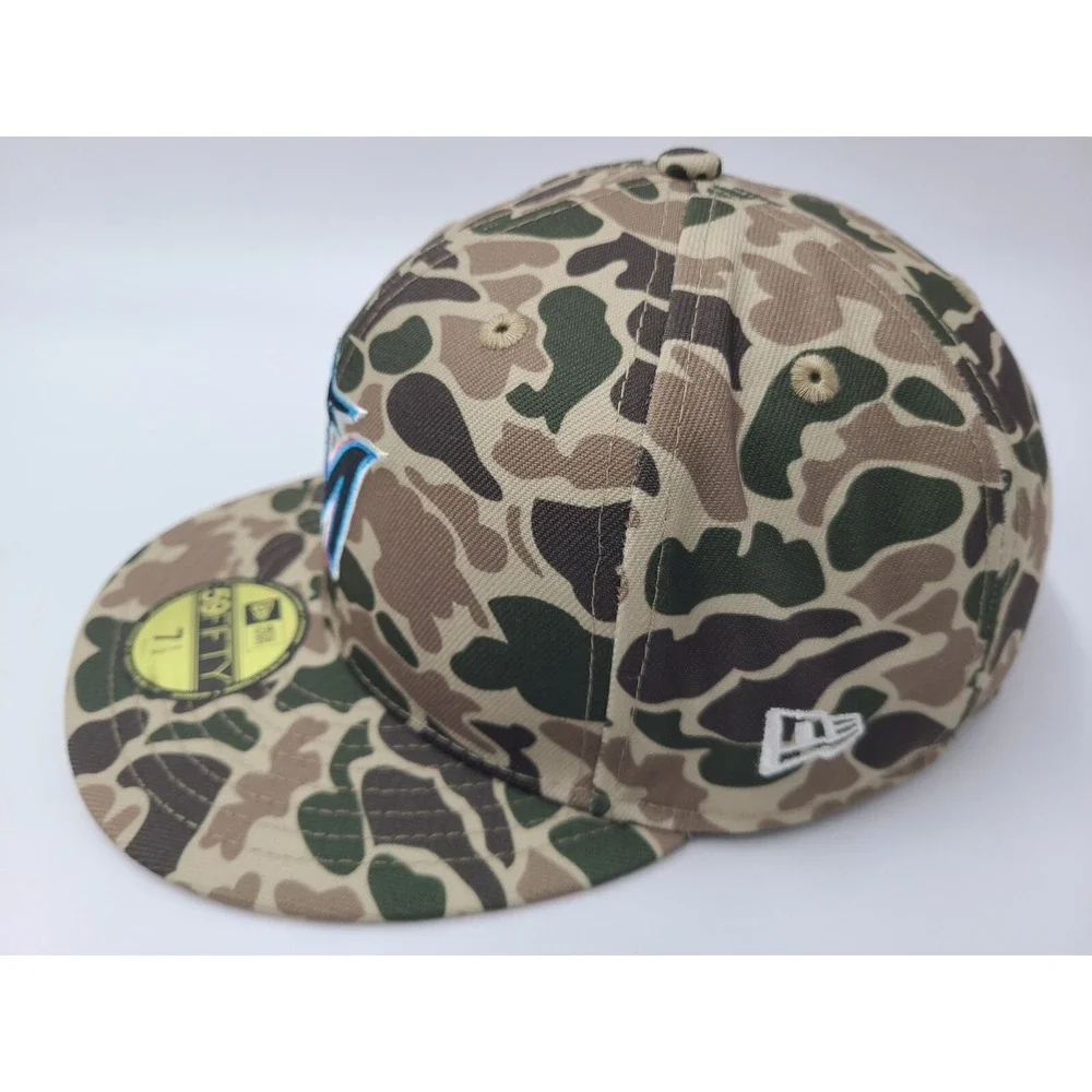 Miami Marlins 2003 World Series Patch Camo New Era‎ 59Fifty Fitted 7 1/2 Hat Cap